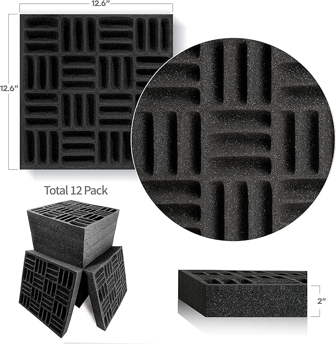 Foroomaco 12 Pack Sound Proof Foam Panels - Image 2