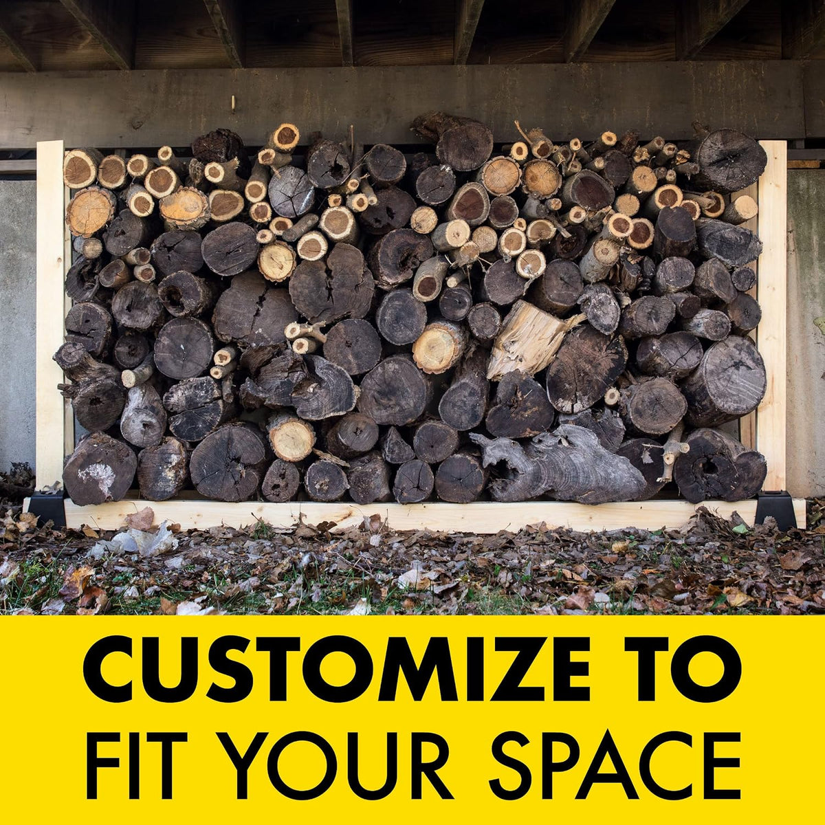 pb4000-onl firewood organizing log stacker shown in use