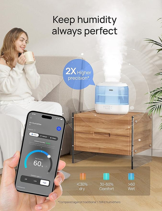 DREO Smart Humidifiers for Bedroom, Top Fill 4L Supersized Humidifier Large Room - Image 2