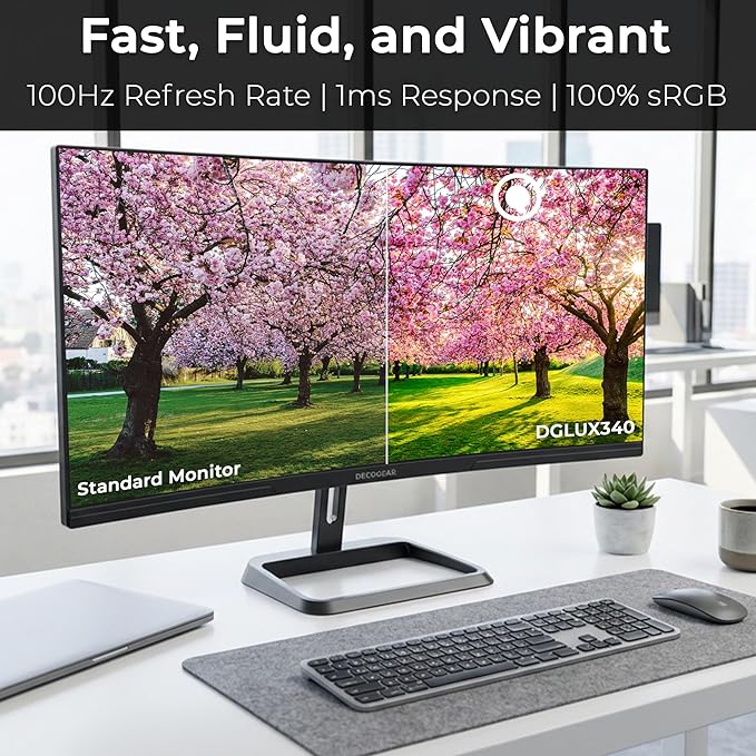 Deco Gear 34-Inch Business Curved Super UltraWide WQHD Monitor 3440 × 1440 - Image 5