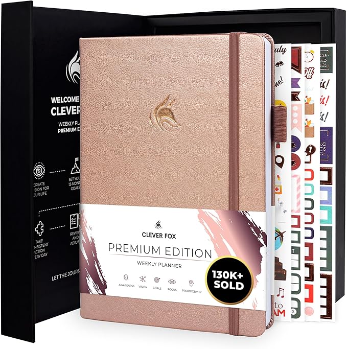 Clever Fox Planner Premium Edition – Undated Luxurious Weekly & Monthly Planner by CleverFox