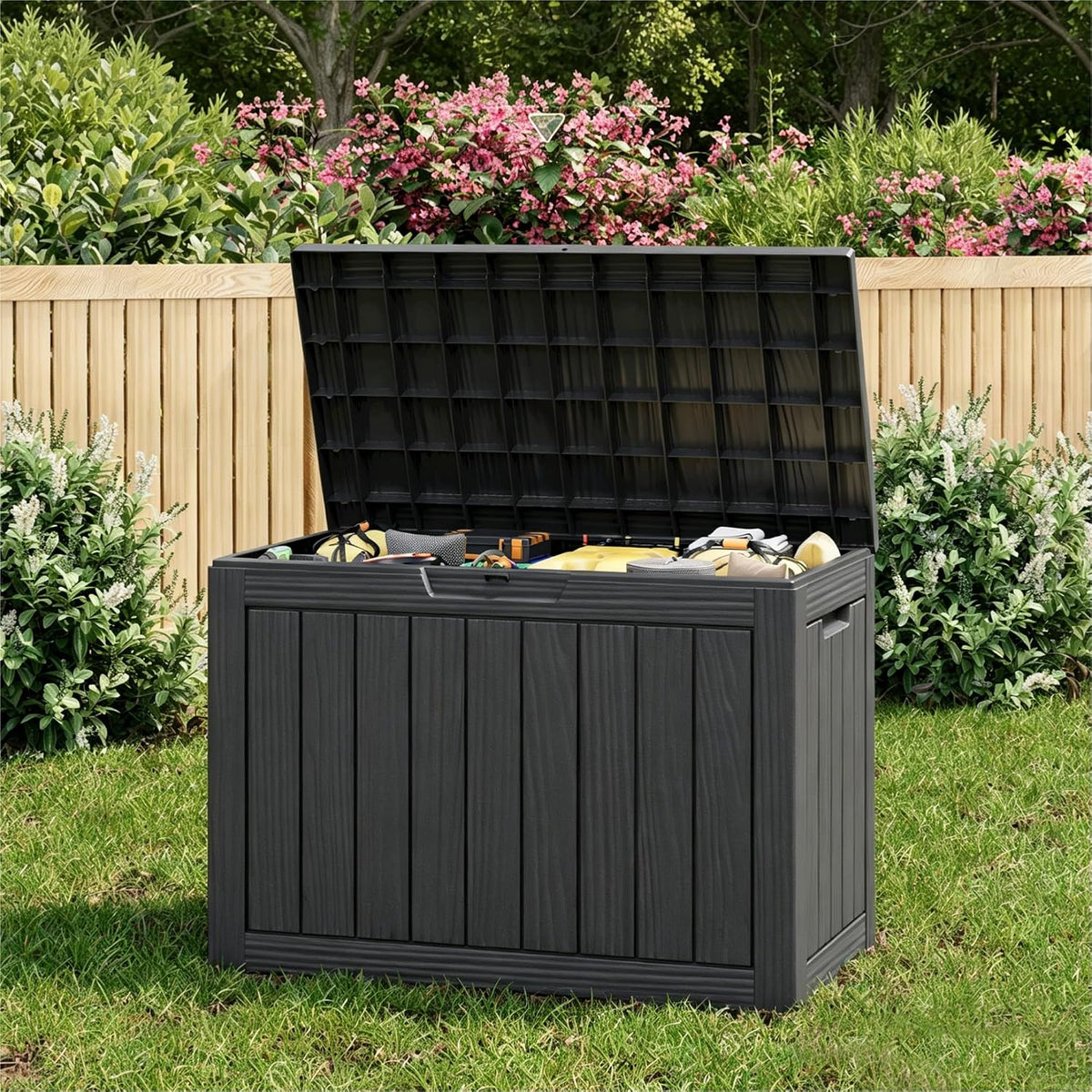 kamaboko 50 gallon outdoor storage box waterproof deck, package contents