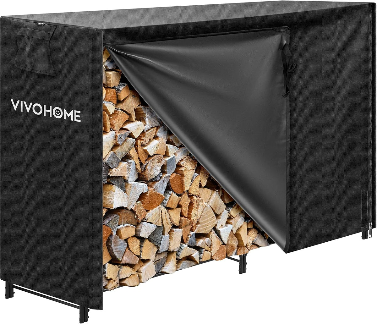 vivohome 5 ft heavy duty firewood rack outdoor, main product view