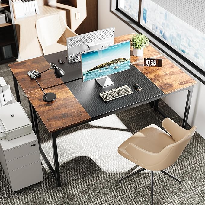 Huuger Computer Desk, 63 Inch Office Desk, Gaming Desk - Image 2