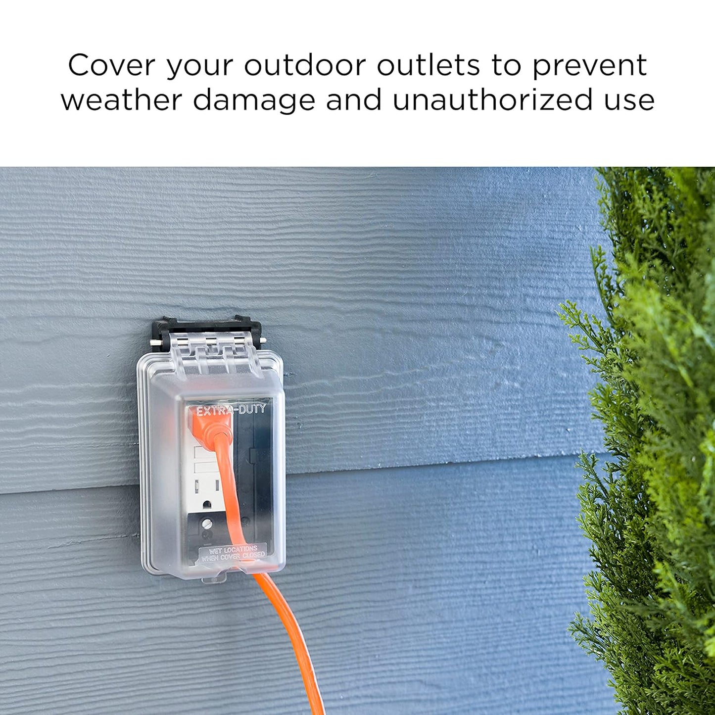 UltraPro Outdoor Outlet Cover, Single Gang Outdoor Outlet Cover Weatherproof Enclosure, Rated for Wet Locations, Outdoor Electrical Box Waterproof Plug Covers, Black, 49204 (Pack of 12)