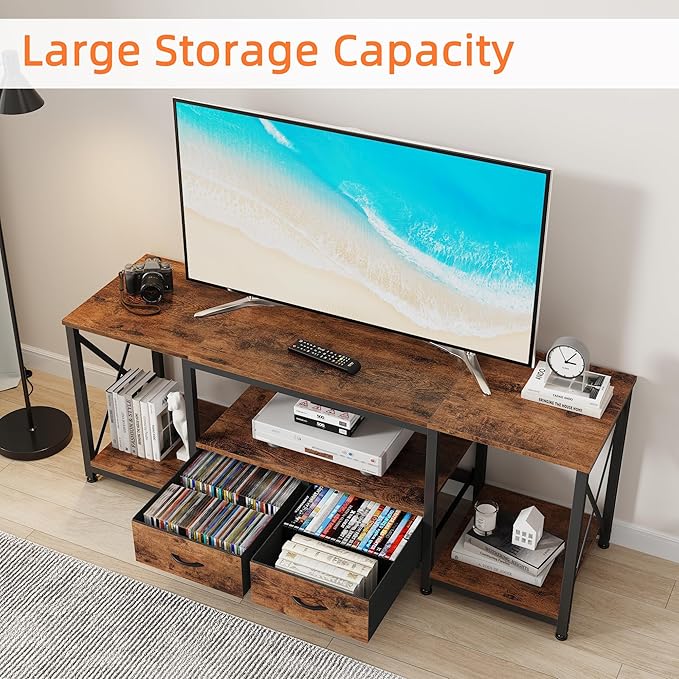 GYIIYUO TV Stand with Fabric Drawers - Image 4