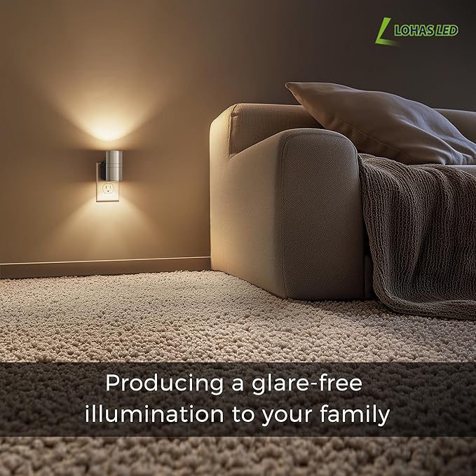 L LOHAS LED Night Light, Dimmable Night Lights Plug into Wall, Metal-Shade - Image 6