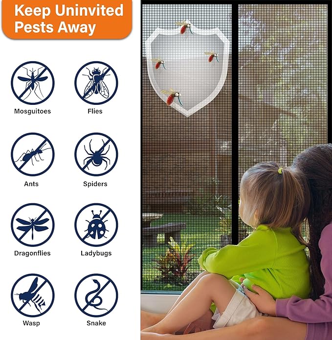 Magnetic Screen Door，Fiberglass Screen Door Mesh，Keep Bugs Out, Heavy-Duty Mesh - Image 4