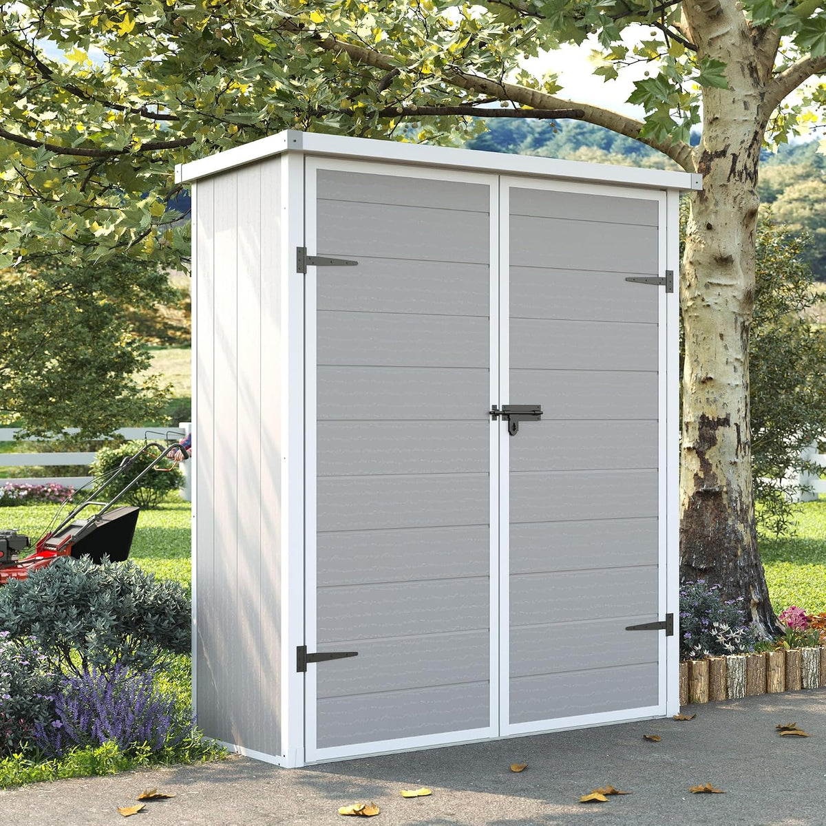 udpatio vertical storage shed,51 cu.ft resin outdoor cabinet,dark, main product view