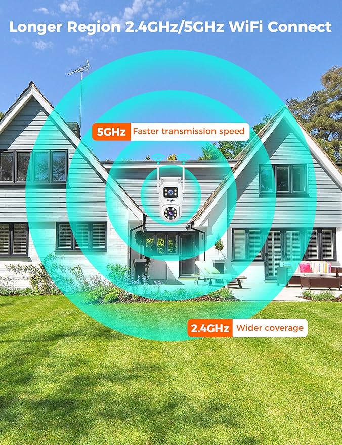 Hiseeu 2 Pack Wireless Security Camera 5G/2.4G WiFi Dual Lens PTZ Camera - Image 3