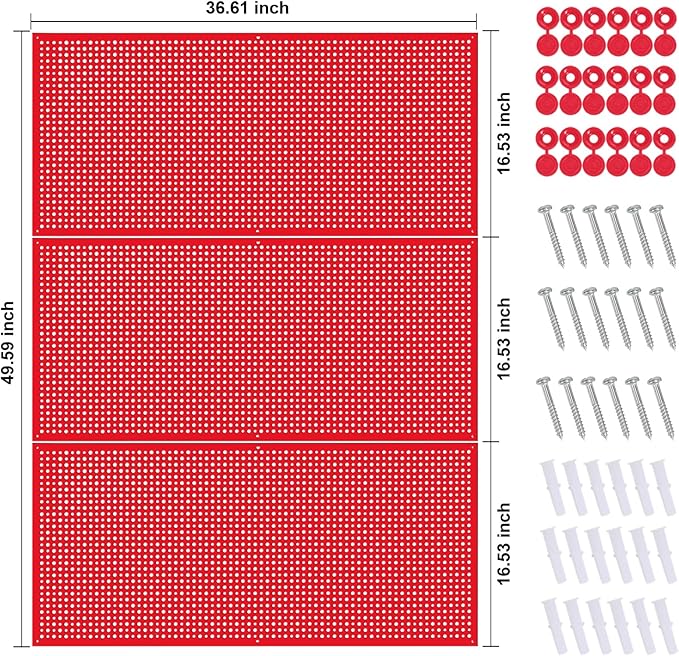 Daanxw Pegboard Rack Garage Storage Steel Horizontal PegBoard Pack, Steel - Image 2
