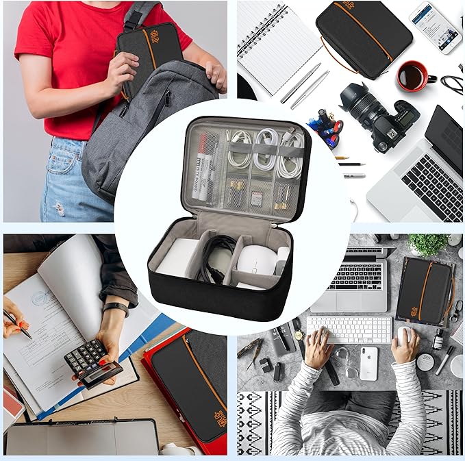 Electronics Organizer, Travel Cord Organizer Pouch, Portable Cable Organizer - Image 6