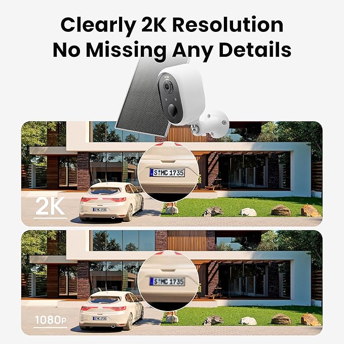 Solar Security Camera Outdoor Wireless, 2K Color Night Vision, Battery Powered - Image 3