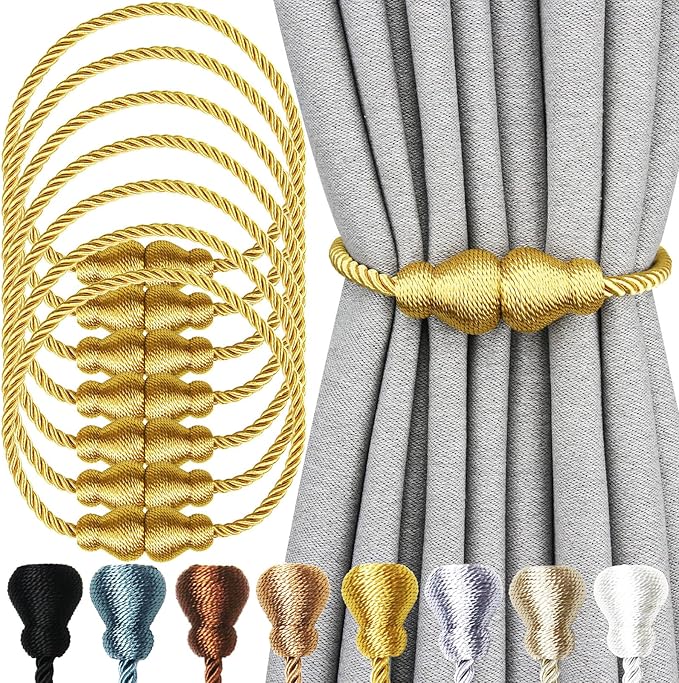 Nieffeiy Magnetic Curtain Tiebacks Outdoor Curtain Tie Backs Rope Decorative by CurtianTiebacks