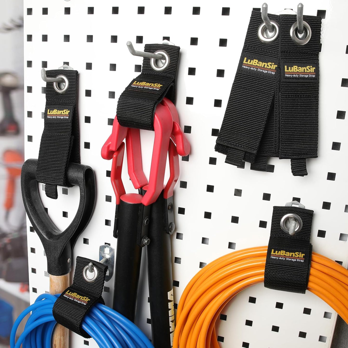 9 Pack 13“Extension Cord Holder Organizer for Organization | Heavy Duty Storage Straps for Garden Hose Storage and Garage Wall Organization