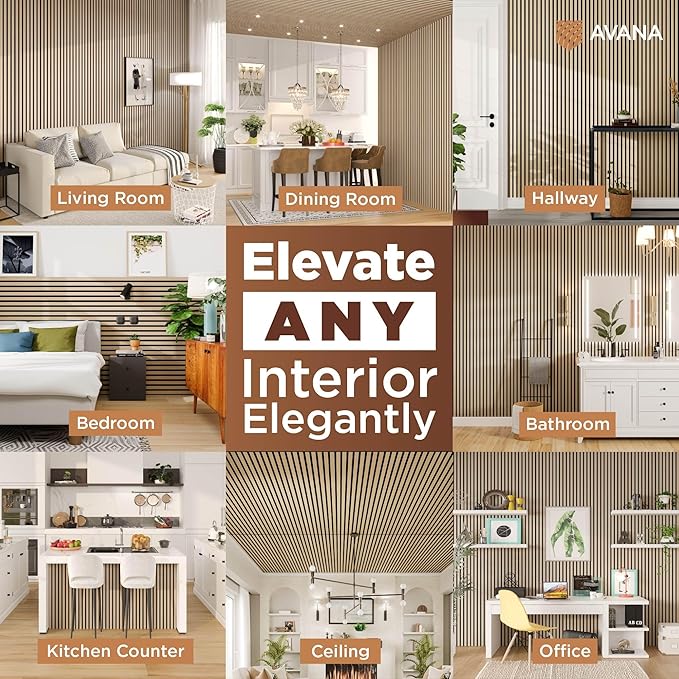 Avana Acoustic Wood Wall Panels – 47.2 X 12.6 White Oak Acoustic Panels 2 PCs – - Image 3