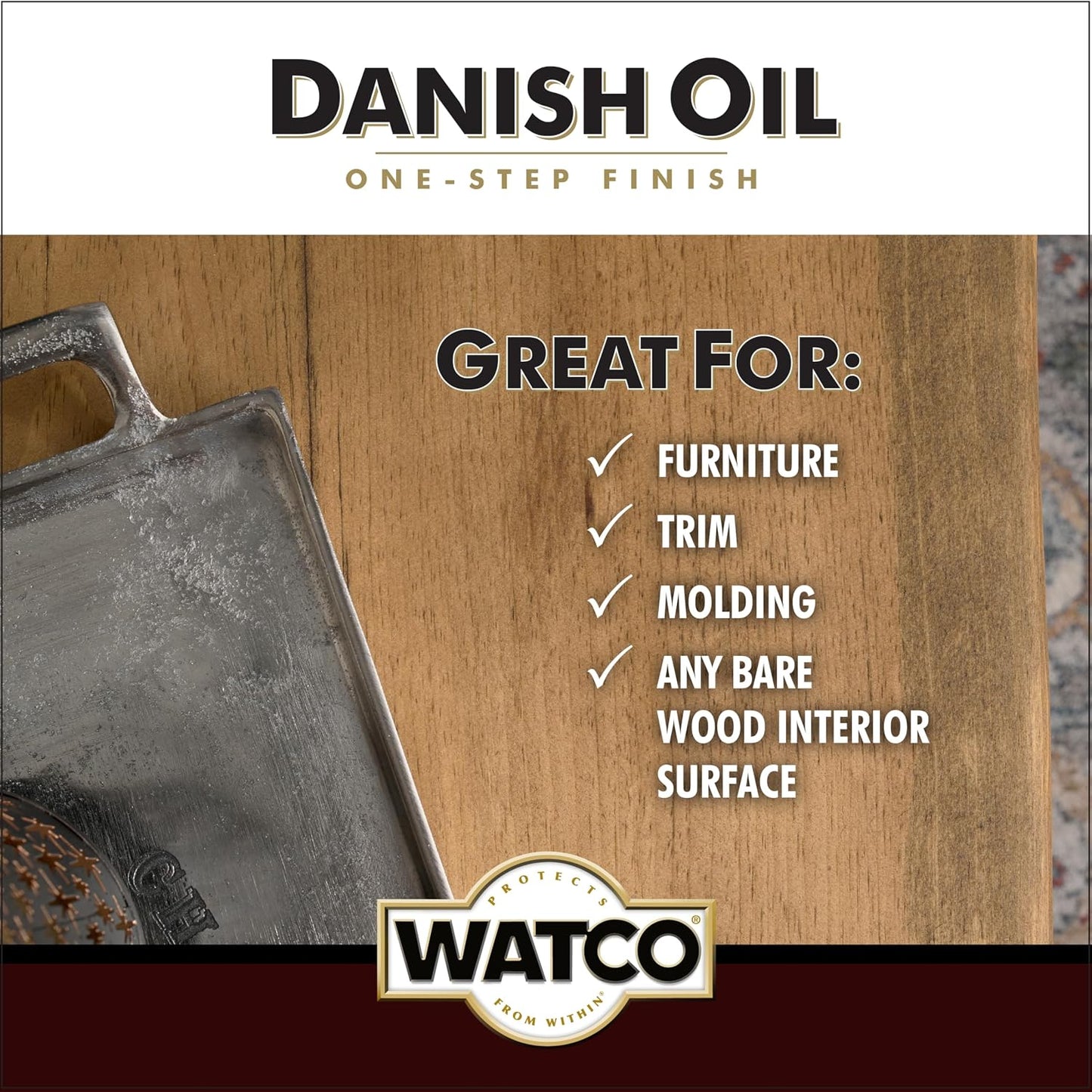 Watco 242220 Danish Oil Wood Finish, Quart, Dark Walnut