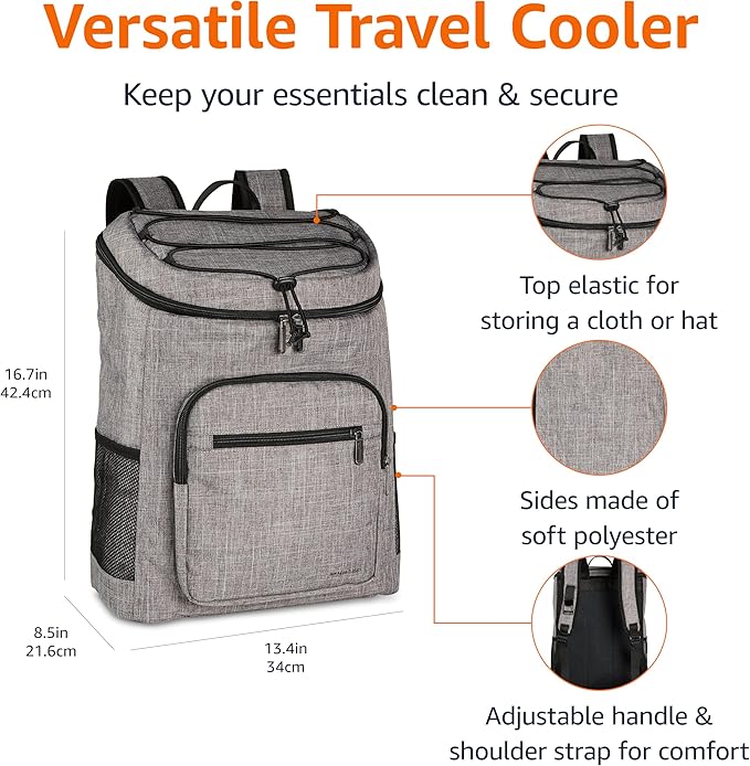 Amazon Basics Reusable Insulated Soft Cooler Backpack, 30 Can Capacity - Image 3