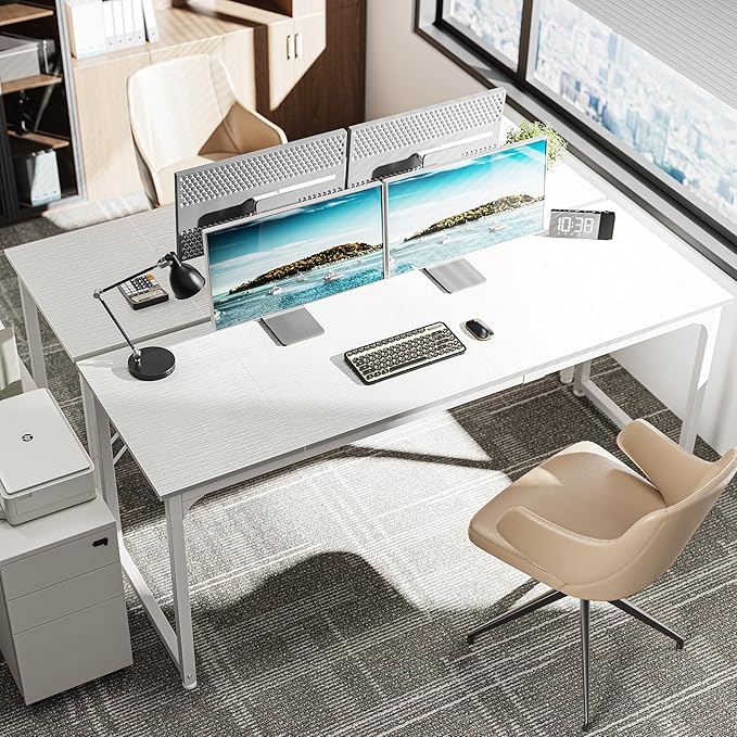 Huuger Computer Desk, 70 Inch Office Desk, Gaming Desk - Image 2