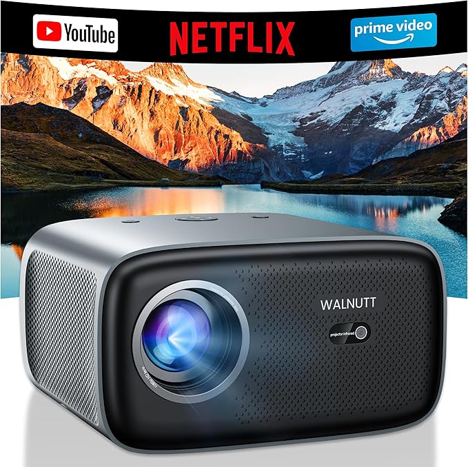 【1200 ANSI/4K Supported/Netflix Licensed】Smart Projector by WALNUTT