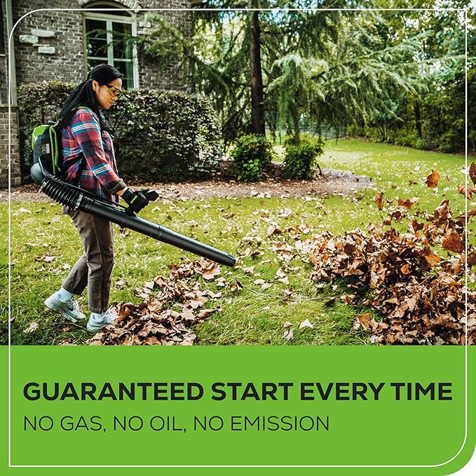 Greenworks 60V 550 CFM Brushless Backpack Blower, 5.0Ah Battery and 6A Charger - Image 5