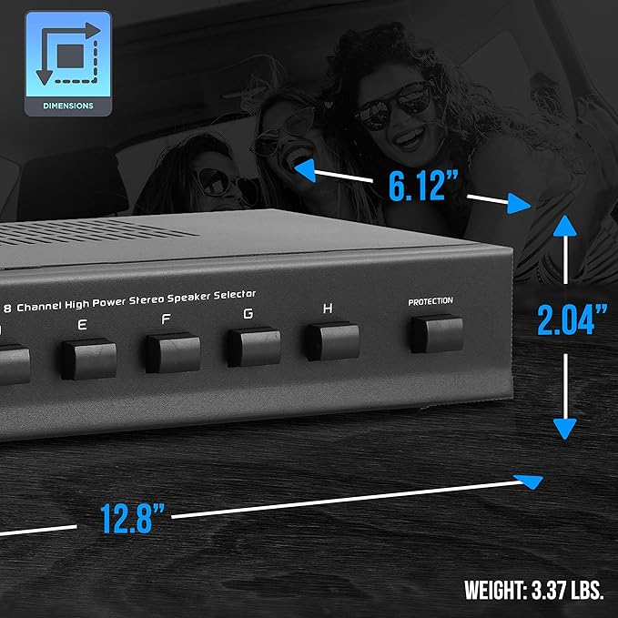 Pyle Premium New and Improved 8 Zone Channel Speaker Switch Selector Switch Box - Image 7
