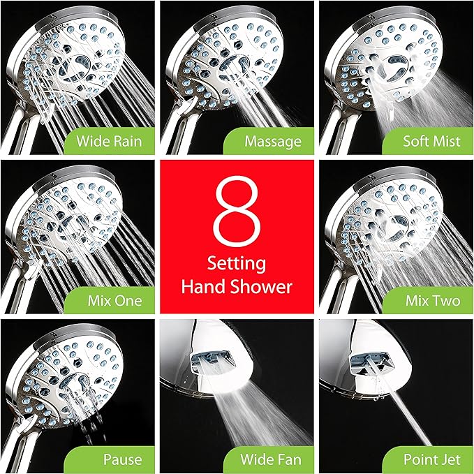 Hotel Spa AquaCare As-Seen-On-TV High Pressure Handheld/Rain 50-mode 3-way - Image 8