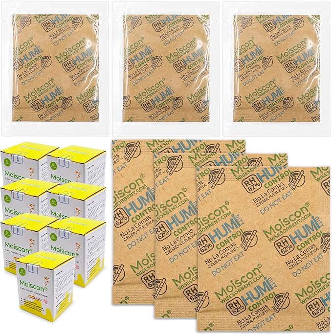 Wisesorb 62% Size 8 Two-Way Humidity Control Packs, 105 Pack 8 Gram by Wisesorb