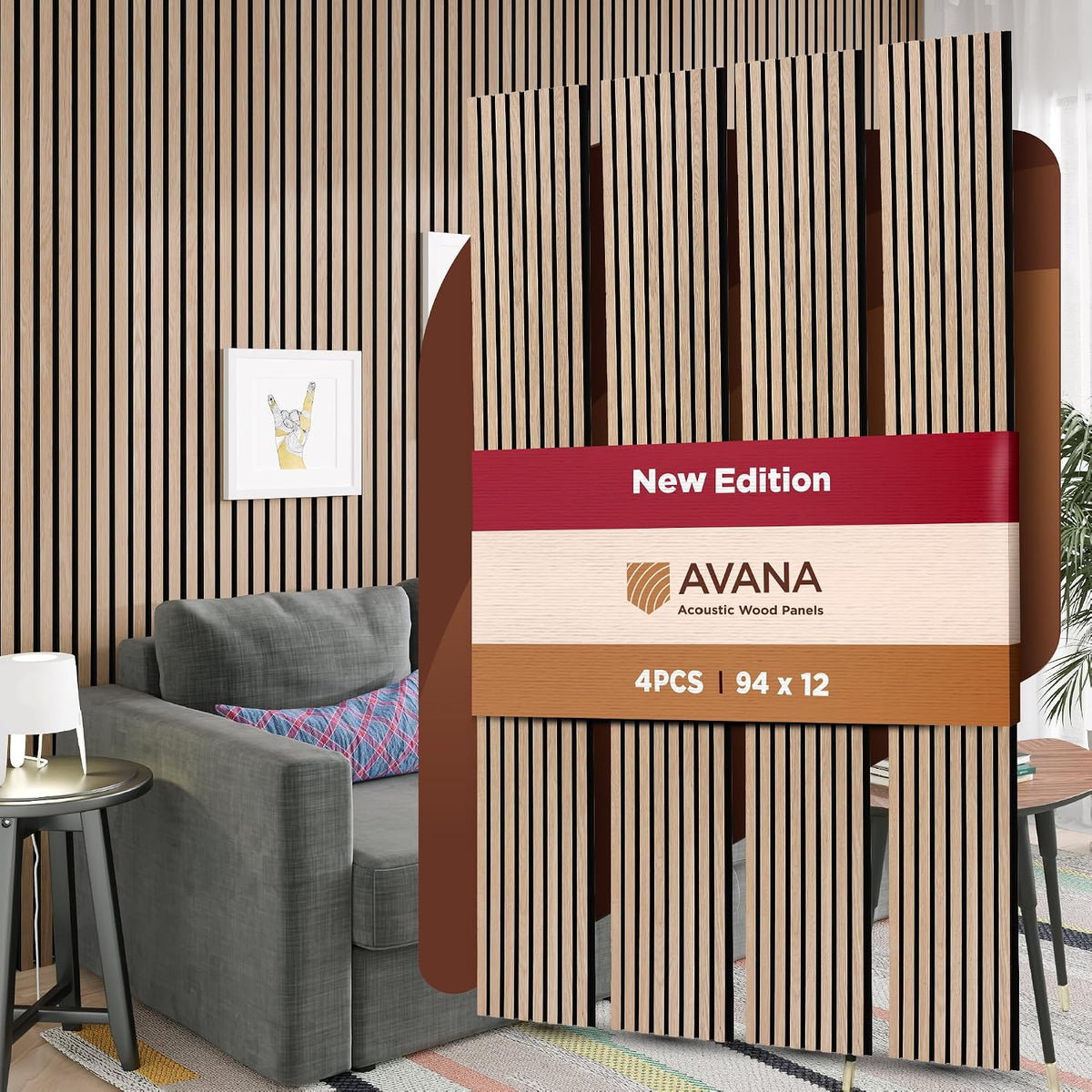 Avana Acoustic Wood Wall Panels – 94.4 X 12.6 Inch White Oak Acoustic Panels 4