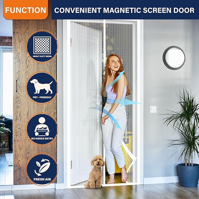 Magnetic Screen Door，Screen Door Mesh，Keep Bugs Out, Heavy-Duty Mesh Curtain - Image 2