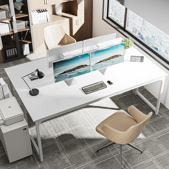 Huuger Computer Desk, 80 Inch Office Desk, Gaming Desk - Image 2