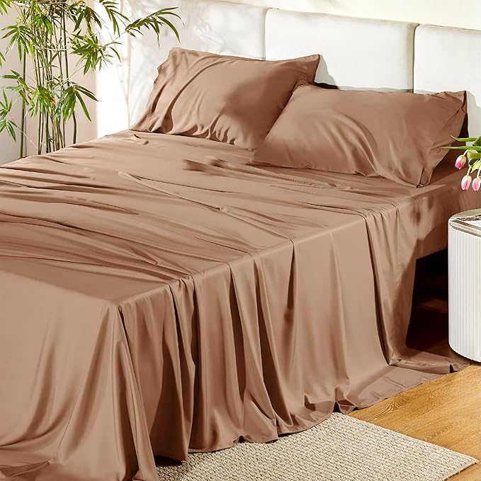 Bedsure Full Size Bed Sheets, Cooling Sheets, Rayon Derived from Bamboo by BEDSURE