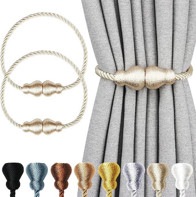 Nieffeiy Magnetic Curtain Tiebacks Outdoor Curtain Tie Backs Rope Decorative by CurtianTiebacks