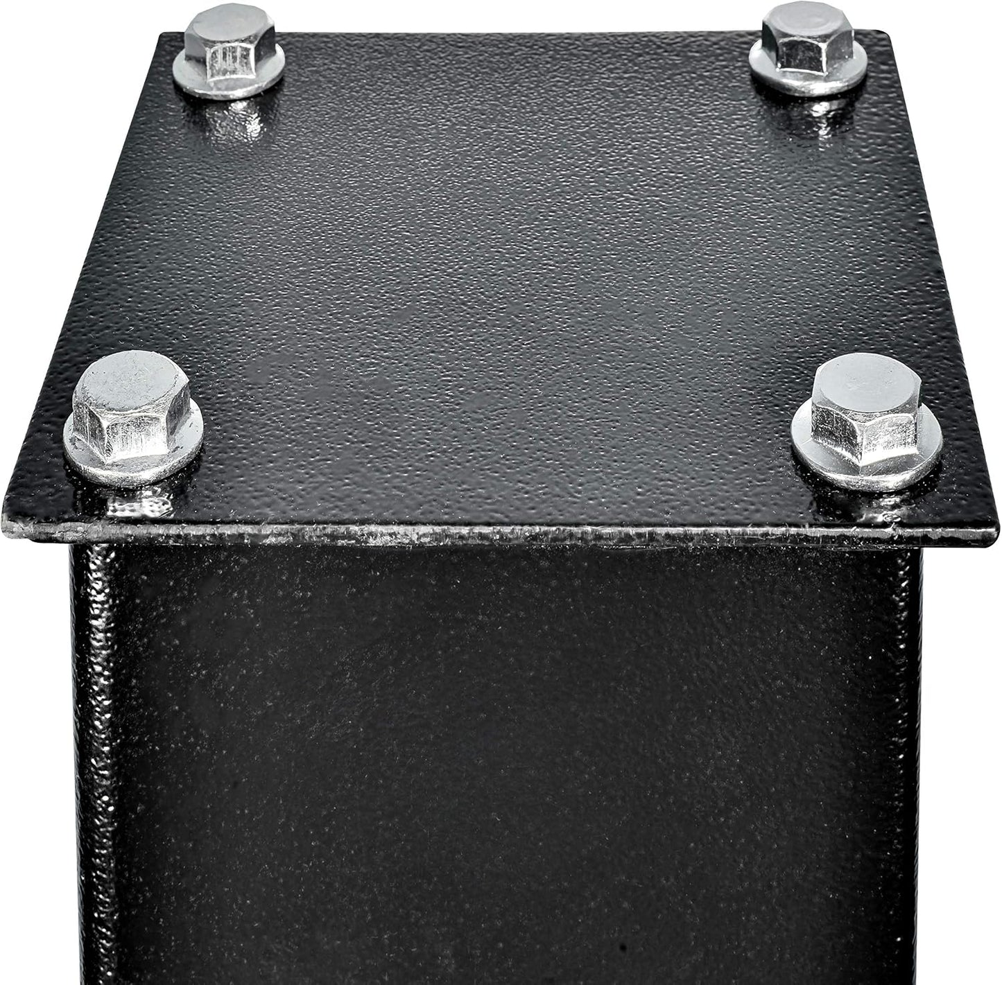 Mail Boss 7106 Curbside Steel Post Mount Security Locking Mailbox, Black, Extra Large, 21 in. D x 11.125 in. W x 13.75 in. H & 7127 Surface Mount, Black Mailbox Post