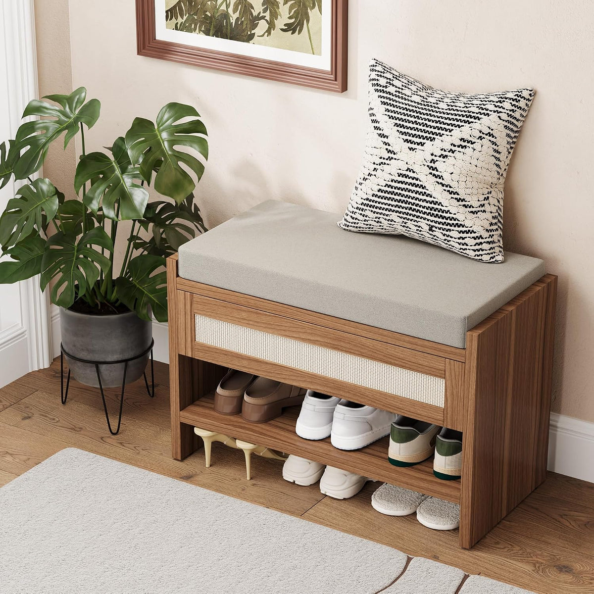 garvee 31" l farmhouse shoe bench with storage, main product view