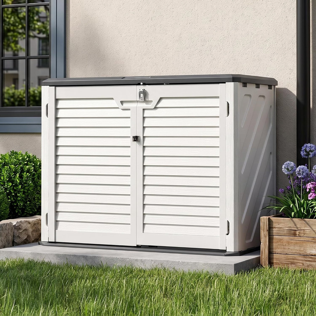 31 cu.ft resin outdoor storage cabinet with 2, view 9