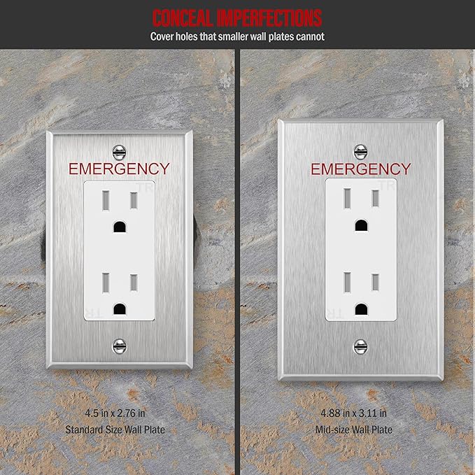 ENERLITES Decorator Switch or Outlet Metal Wall Plate - Image 4