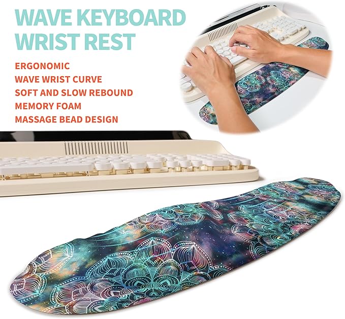 KUOSGM 2-in-1 Ergonomic Set, Wave Rise Keyboard Wrist Rest and Massage Bulge - Image 2
