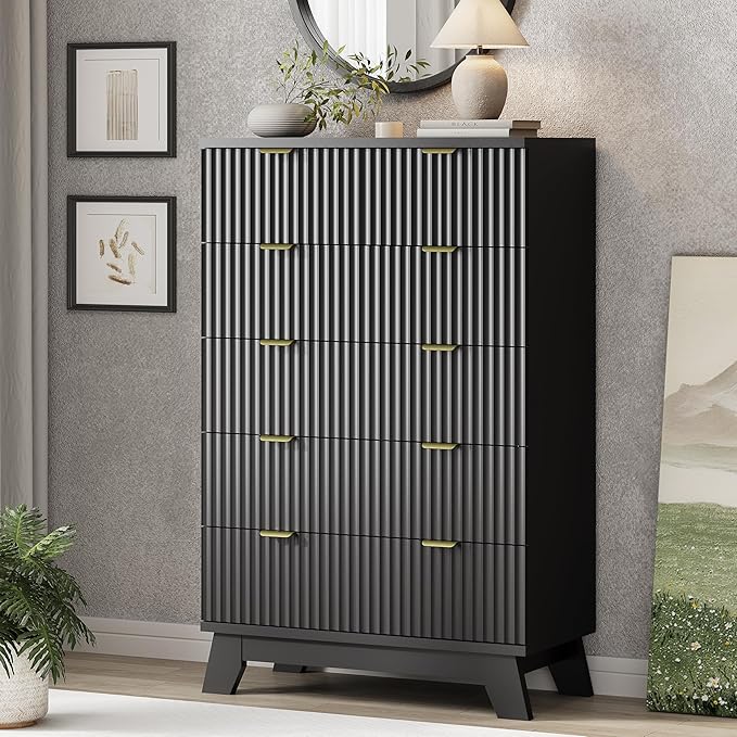Xixini Fluted Dresser for Bedroom by Xixini