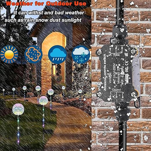 AC110V Remote Control Power Switch, Waterproof Wireless Light Switch, 165 Feet - Image 2