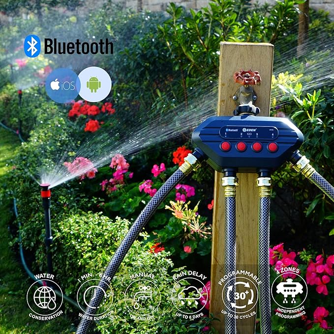 Eden 93443 4-Zone Bluetooth Water Timer |, Stainless Steel Washers - Image 3