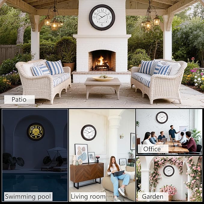 Koosome Outdoor Clocks Waterproof 18 Inch, Large Wall Clock - Image 6