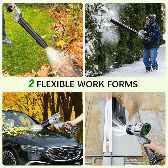 Comchoi Electric Leaf Blower Cordless, 680 CFM 5 Speed Mode, 2 Batteries & - Image 8