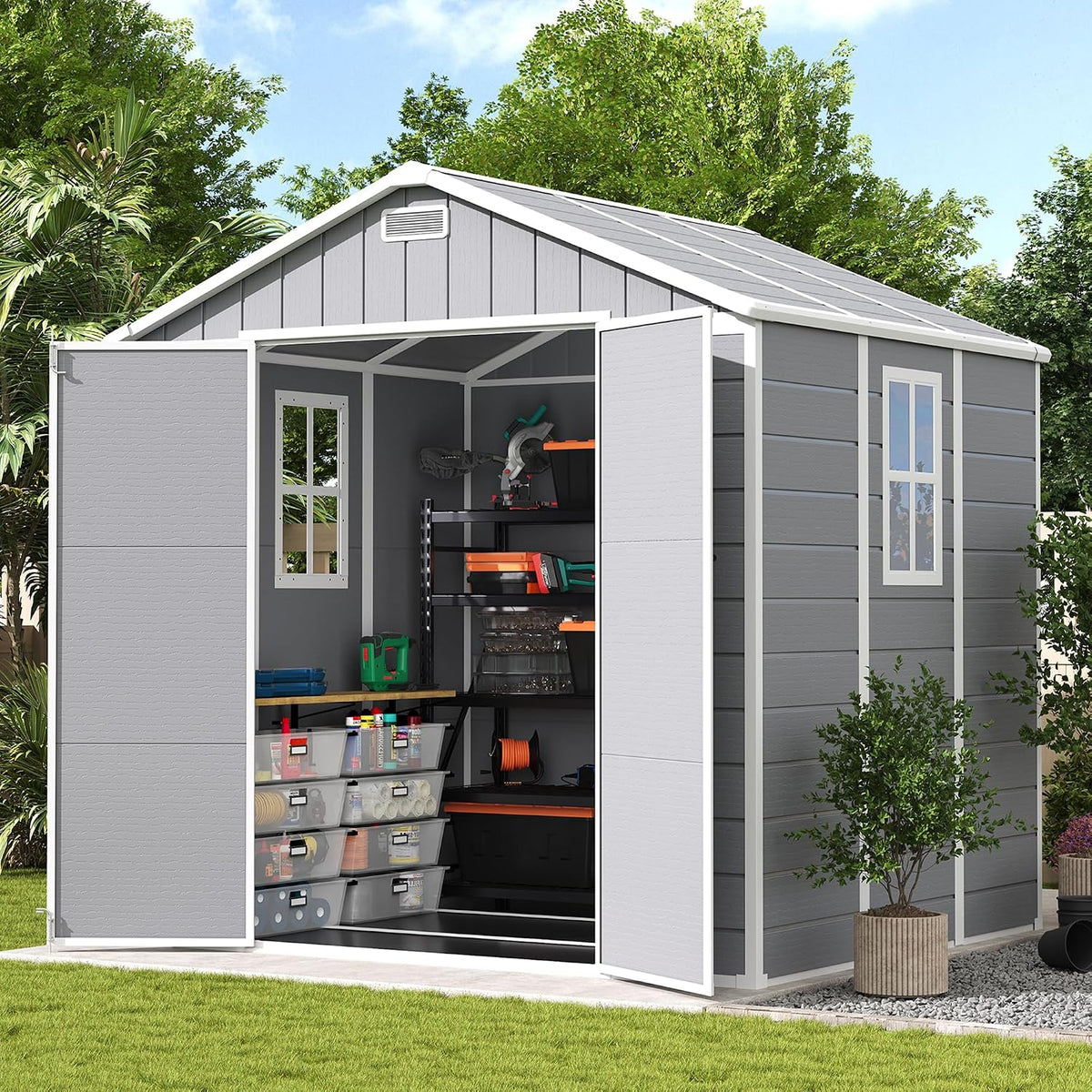 udpatio resin storage shed 8x6 ft plastic outdoor, main product view