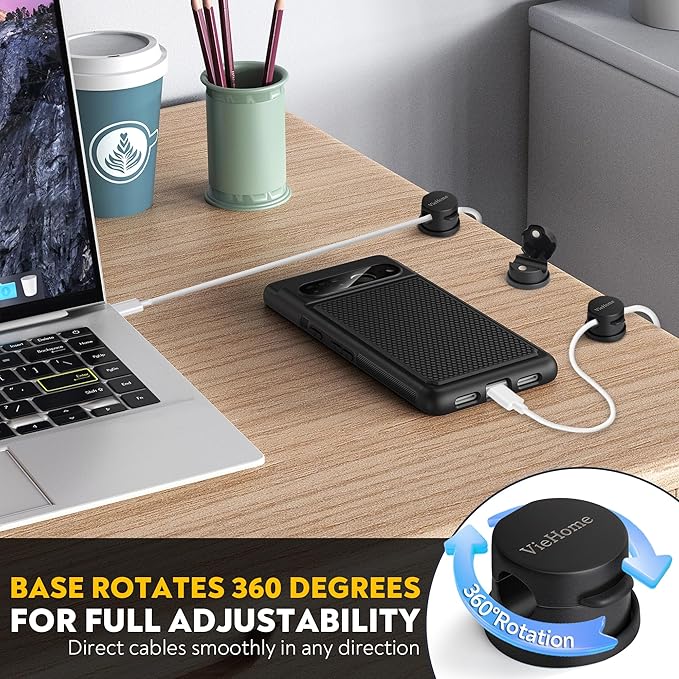 VieHome 8 Pack Magnetic Cable Management Clips - Image 7