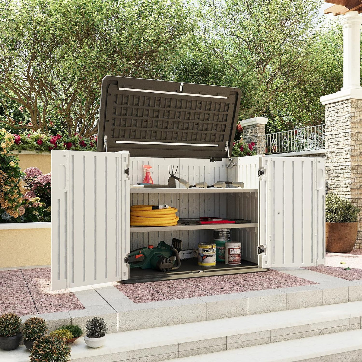 aoxun outdoor storage shed, 35 cu.ft vertical storage, main product view