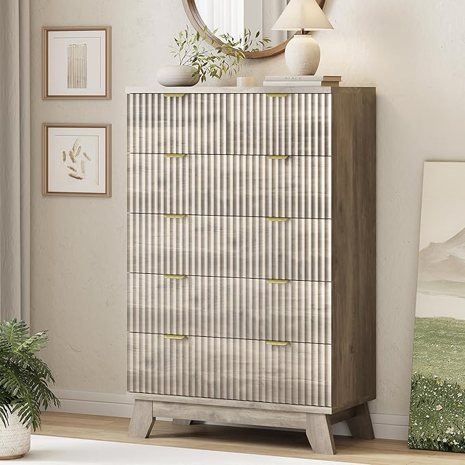 Xixini Fluted Dresser for Bedroom by Xixini