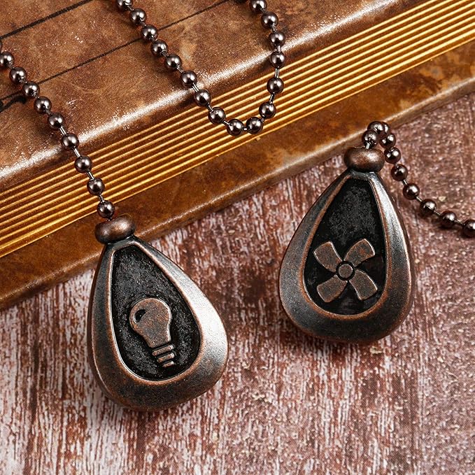 Patelai 4 Pieces Ceiling Fan Pull Chain Extender Ornament 12 Inch Ceiling Pull - Image 2