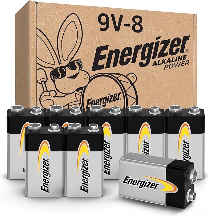 Energizer Alkaline Power 9 Volt Batteries, Long-Lasting Alkaline 9V Batteries by Energizer