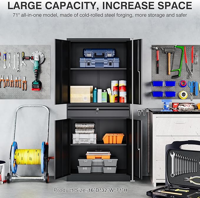 SISESOL Metal Garage Storage Cabinet - Image 3